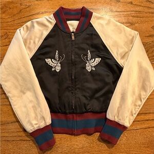 Wilfred Free Satin Embroidered Bomber Jacket